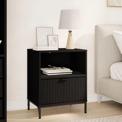 Obrázok produktu pre vidaXL Nočný stolík so zásuvkami čierny 49 x 36 x 61 cm materiál na báze dreva