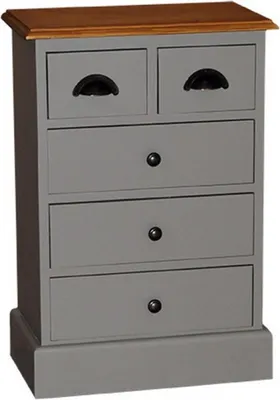 Produktbild von Casa Padrino Landhaus Stil Kommode mit 5 Schubladen - Jugendstil Shabby Chic Möbel - Massivholz