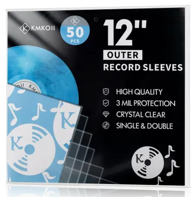 Immagine prodotto di Set di 50 copertine trasparenti in vinile per dischi da 12 pollici