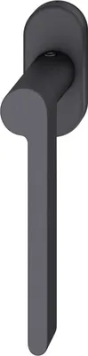 Produktbild von FSB Fenstergriff 34 1021 ovale Rosette Griff rechts Aluminium schwarz matt