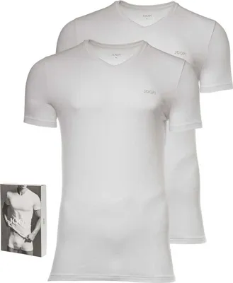 Produktbild von JOOP! Herren 2er-Pack Fine Baumwolle Stretch V-Neck T-Shirt, Unterhemd, Einfarbig / Farbe: Weiß | Größe: 7 (X-Large)