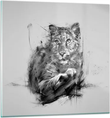 Produktbild von Bilder auf glas - Tier Abstraktion - 30x30cm - Glasbilder - Wandbilder - Kunstdruck - zum Aufhängen bereit - Wanddekoration aus Glas - Glas Bilder - Wandbild auf Glas - Einteilig - GAC30x30-3850