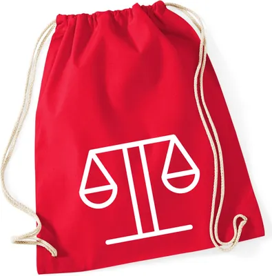 Produktbild von Huuraa Turnbeutel Waage Sternzeichen Symbol 12 Liter Classic Red Baumwolle Rucksack Geschenkidee