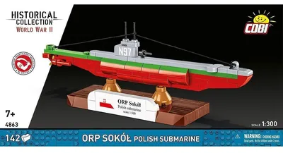 Obrázek produktu pro ORP Sokół, stavebnice ponorky v měřítku 1:300 – historický model lodě