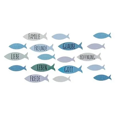Produktbild von Wachsmotiv "Fischschwarm" Blau