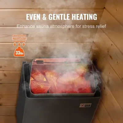 Immagine prodotto di riscaldatore per sauna da 8kW per 8-12m³ - Riscaldatore per sauna con spa - Comando e timer integrati