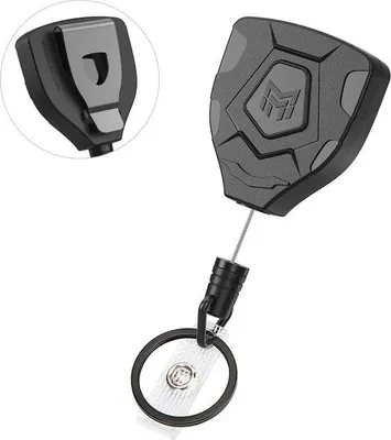Produktbild von Famanu Schlüsselanhänger mit Riemclip und Badgehalter - 80 cm Stahlseil
