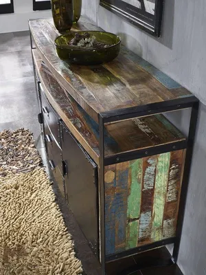 Produktbild von MASSIVMOEBEL24 Sideboard Altholz 150x43x90 mehrfarbig lackiert INDUSTRIAL #06