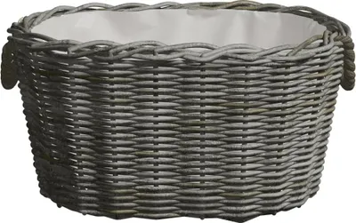 Immagine prodotto di Cesta per Legna con Maniglie 59x42x28 cm Salice Grigia