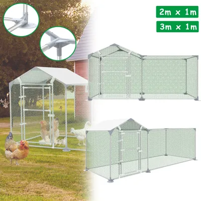 Produktbild von ACXIN Freilaufgehege Hühnerstall 2x1x1,5m Hühnerhaus Verzinkter Stahlrahmen Geflügelstall Freigehege mit Schloss für Hühner Kleintiere