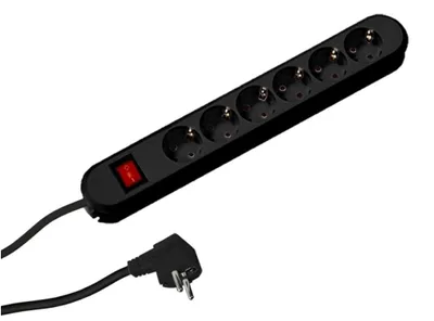 Obrázek produktu pro Bachmann Smart, 6 AC zásuvky / AC zásuvek, 16 A, 3680 W, Černá, 1,5 m, 340 mm