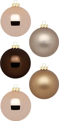 Produktbild von Inge‘s Christmas Decor 15101P620, Kugel-Weihnachtsschmuck, Glas, Braun, Champagner, 20 Stück(e), 60 mm