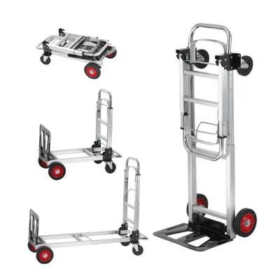 Image de Diable pliable Diable de transport aluminium/acier carbone 113/181kg - Chariot plate-forme Trolley intérieur & extérieur - Tâches de chargement & transport