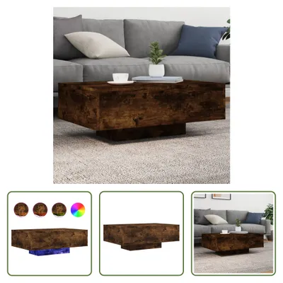 Obrázok produktu pre Konferenčný stolík The Living Store s LED osvetlením, údený dub 85x55x31 cm