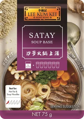 Produktbild von LEE KUM KEE Suppenbasis für Satay-Hot-Pot 75g | Hot Pot Würzmischung | Suppenbasis für Nudelgerichte