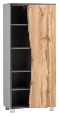 Produktbild von Midischrank - Graphit Nachbildung - Wotan Eiche Nachbildung - 1 Tür
