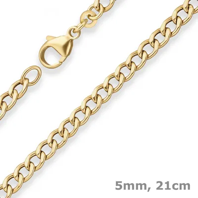 5mm-Armband-Panzerkette-hohl-aus-333-Gelbgold-21cm