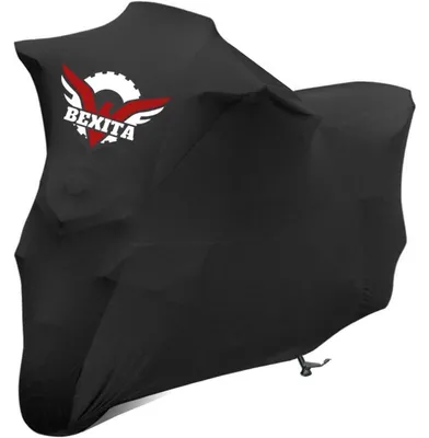 Image de Bâche de protection pour moto, tissu extensible respirant, doublure anti-poussière, élastique, taille XXXXL, noire