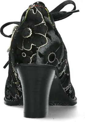 Produktbild von Laura Vita Damen Pumps florale Leder Schnürpumps Blumenmuster Elcodieo 231, Größe:38 EU, Farbe:Grau