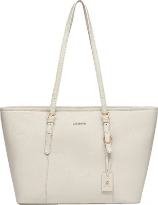 Immagine prodotto di Lazarotti Pelle borsa shopper borsa a tracolla Bologna Leather Shopper Cream White avorio