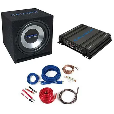 Produktbild von Crunch CBP500 - Basspaket mit einem 30cm Subwoofer + 2-Kanal Verstärker fürs Auto - 300mm Bassbox mit 500Watt Endstufe und Strom Anschlusskit 10mm² Stromkabel