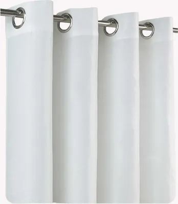 Produktbild von Vorhang weiß 140x245 cm Ösen blickdicht Struktur Leinenoptik uni Gardine