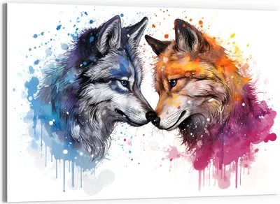 Produktbild von DEQORI Glasbild Echtglas 90x60 cm 'Symmetrie der Wildnis' Wandbild Bild modern Deko