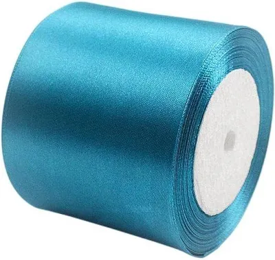 Image de Ruban de satin 75 mm, 22 mètres, bleu, rubans de satin, rubans de soie, ruban cadeau, rubans en tissu