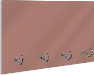 Produktbild von Wallario Schlüsselbrett aus Glas, Motiv: Pastellpink, 30 x 20 cm mit 4 Haken