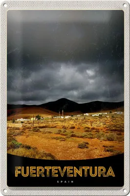 Produktbild von Blechschild Reise 20x30cm Fuerteventura Spanien Wüste Berge