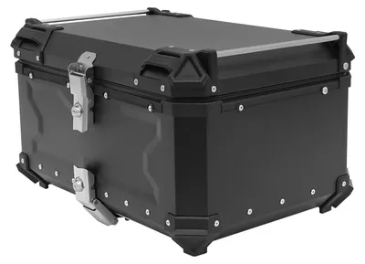 Produktbild von Motorrad Topcase - Heckkoffer - 65 l Aluminium - Wasserdicht - Sicherheitsschloss - Traglast 10 kg - Schwarz