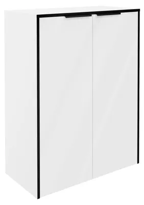 Produktbild von Fackelmann Doppel Midischrank FLAIR  Ca. 62,8 x 82,3 x 32 cm, Weiß, hängend, vormontiert, 2 Türen mit Softclose, modernes Badmöbel mit viel Stauraum