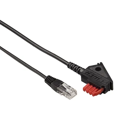 Produktbild von Hama DSL-Box-Kabel, TAE-F-Stecker - Modular-Stecker 8p2c, 3 m, Schwarz