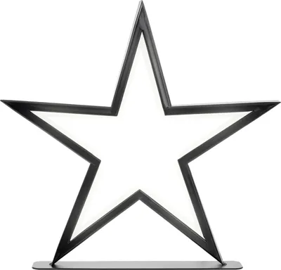 Produktbild von LED Stern-Lampe aus Metall in schwarz mit Netzstecker, ca. 33 cm, ideal als Weihnachtsdeko für Tisch, Schrank Fenster, indirekt beleuchtet 144 LEDs