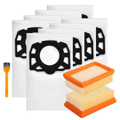 Produktbild von Staubbeutel und HEPA-Filtersatz für WD5, WD6, MV4, MV5, MV6 – 8 Staubbeutel + 2 HEPA-Filter