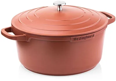 Produktbild von Westinghouse 24 cm Kochtopf für alle Herdarten, Backofenfest, Silikongriff, rot
