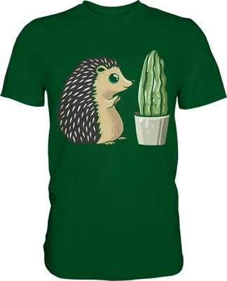 Produktbild von Igel Kaktus Stachel Freundschaft T-Shirt – Bottle Green / 3XL