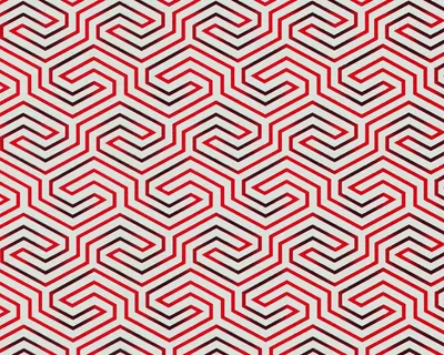 Immagine prodotto di Carta da parati con motivo geometrico EDEM 84114BR90 leggermente goffrata lucida bianco lampone rosso nero 10,65 m2