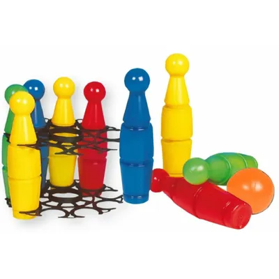 Produktbild von Großes Bowling-Set für Kinder, 9 Kunststoffkegel & 1 Ball, 24 cm Kegelhöhe
