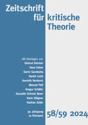 Immagine prodotto di Zeitschrift für kritische Theorie, Heft 58/59