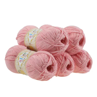 Produktbild von 5 x 100g Strickgarn ALIZE Baby Best uni Babywolle Wolle Antipilling 44 Farben