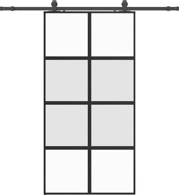 Image de vidaXL Porte coulissante avec ferrure noire 102,5x205 cm verre trempé