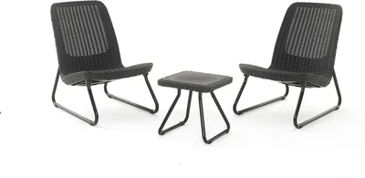 Produktbild von Allibert Rio Patio, Schwarz, Grau, Polypropylen (PP), 38 cm, 38 cm, 36,5 cm, 76 cm