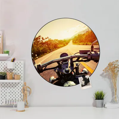 Produktbild von Design Stahlmagnettafel Schwarz Rund 47cm Easy Rider