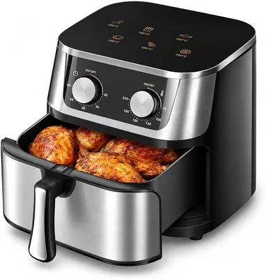 Imagen del producto de Freidora de aire XXL de 12 litros, con cesta y rejilla, desmontable, potencia de 1400W