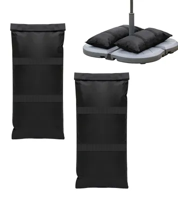 Produktbild von Relaxdays Sandsäcke, 2er Set, je 22 kg befüllbar, Sonnenschirmständer & Trampolin, Beschwerer, BxT: 68x30 cm, schwarz