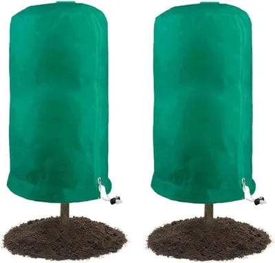Productafbeelding van Vorstvlies - 80 x 60 cm - Beschermvlies tegen vorst - Winterbescherming - Plantenbescherming - Met rits - Geschikt voor bomen, struiken en planten - Groen