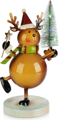 Produktbild von com-four® LED Weihnachtsdeko aus Metall - Blechfiguren im weihnachtlichen Design - Beleuchtete Dekofiguren für die Adventszeit - winterliche Dekoration