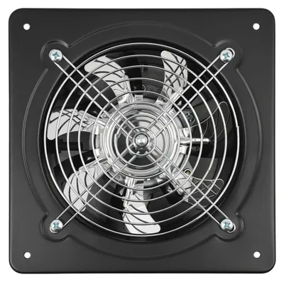 Immagine prodotto di Ventilatore di aspirazione da parete - Modello FD-150, per bagno o cucina - Diametro del condotto dell'aria: 15 cm - Potenza: 40W - Tensione: 220V AC - Giri: 2600 al minuto - Portata: 220 m³/h - Silenzioso - Colore: nero