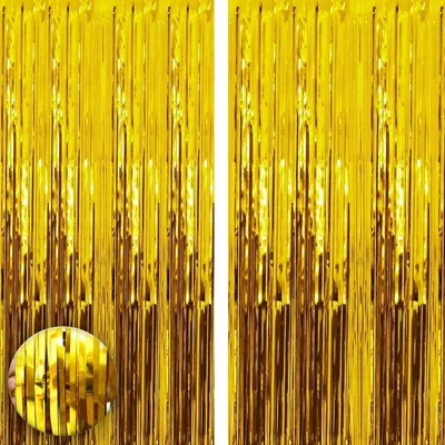 Productafbeelding van Set van 2 Gouden Lametta Vorhangen voor Feestdecoratie